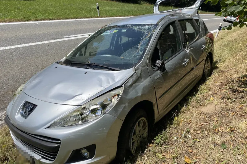 Rottenschwil AG - Peugeot überschlug sich