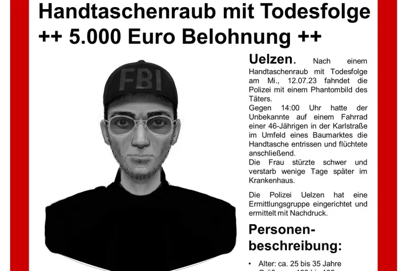 Uelzen NI - Handtaschenraub mit einem Todesopfer