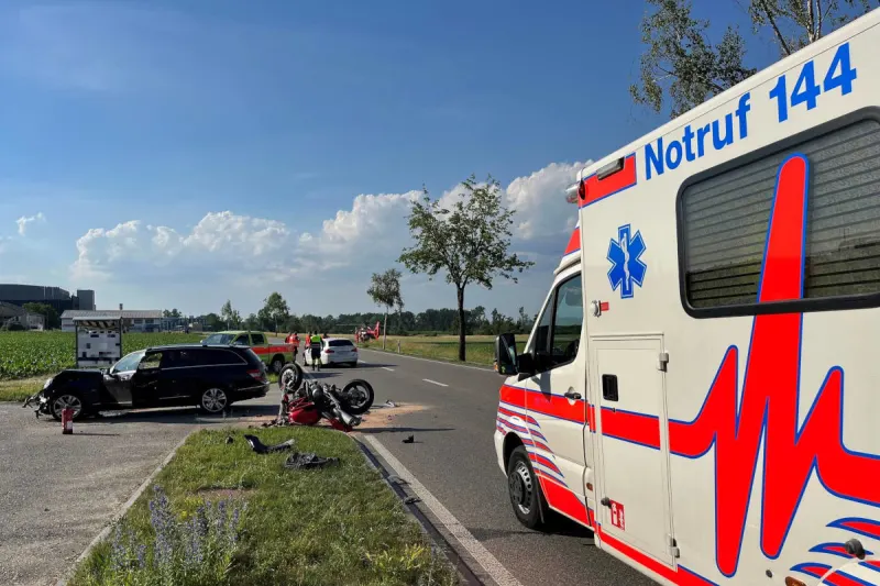 Rümlang ZH – Schwer verletzter Motorradfahrer nach Frontalkollision