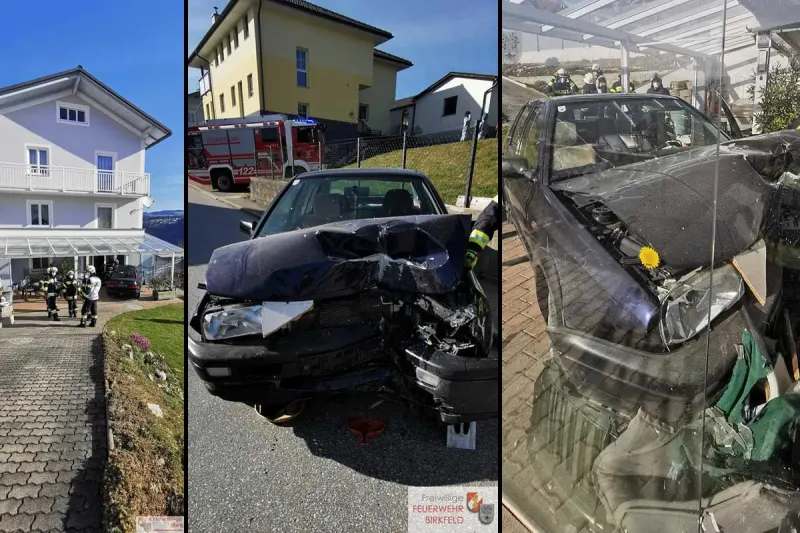 Birkfeld - Senior mit PKW gegen Wohnhaus geprallt