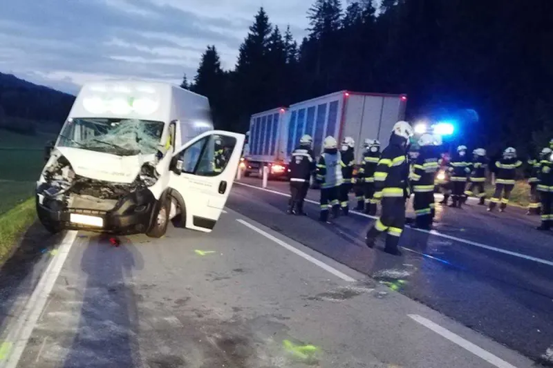 Neumarkt in der Steiermark - Kleintransporter kracht gegen Tiertransporter