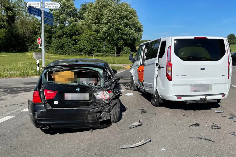 Lamperswil TG – Zwei Verletzte nach Auffahrkollision