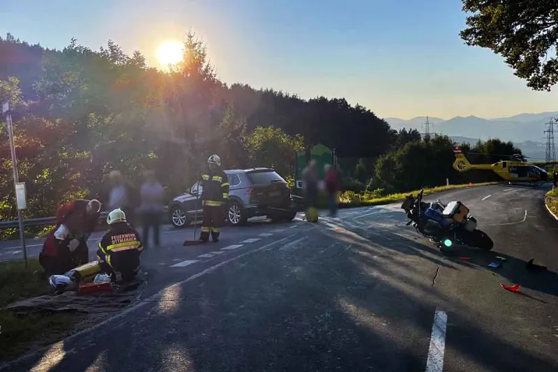 Magdalensberg - 76-jähriger Lenker erfasst Motorrad