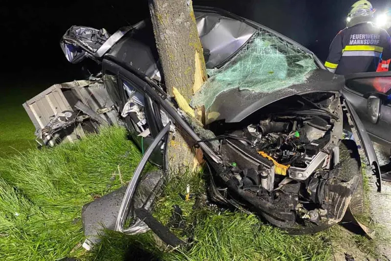 Gänserndorf - 22-Jähriger kracht gegen Baum und starb