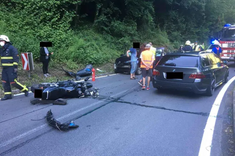 Stubenberg - Weiterer schwerer Verkehrsunfall mit einem lebensgefährlich verletzten 46-Jährigen!