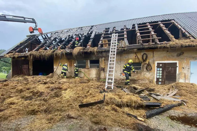 Arnfels - Blitzschlag setzt Wirtschaftsgebäude in Brand