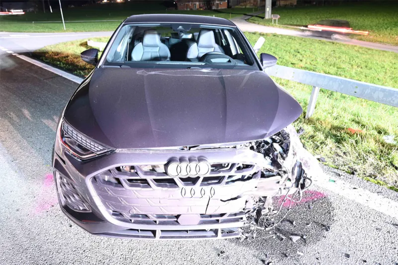 Ruswil LU – Auto prallt bei Selbstunfall in Leitplanke