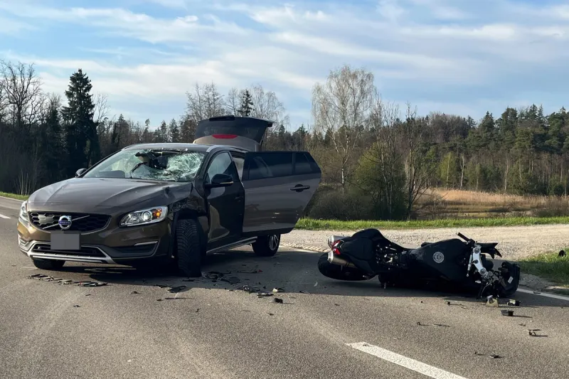 Oberneunforn TG – Motorradfahrer bei Unfall schwer verletzt - Rega im Einsatz