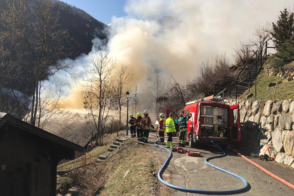Mörel VS - Brand eines Chalets