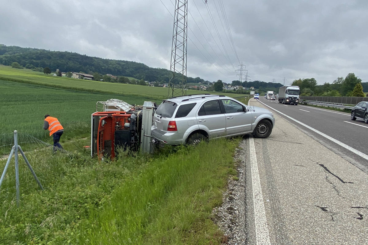 Unfallstelle auf der A1 bei Walterswil