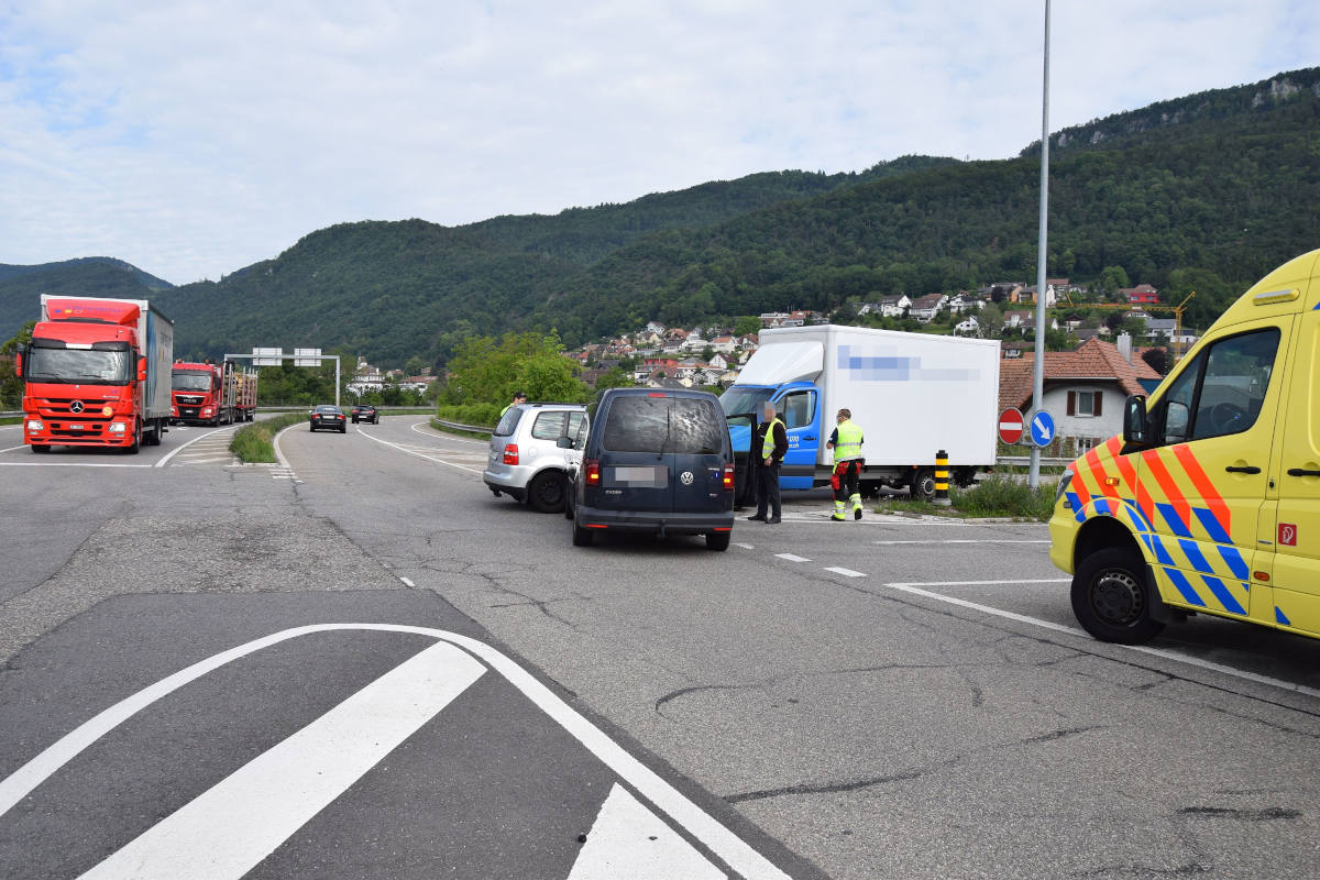 Unfallstelle auf der Expressstrasse in Egerkingen