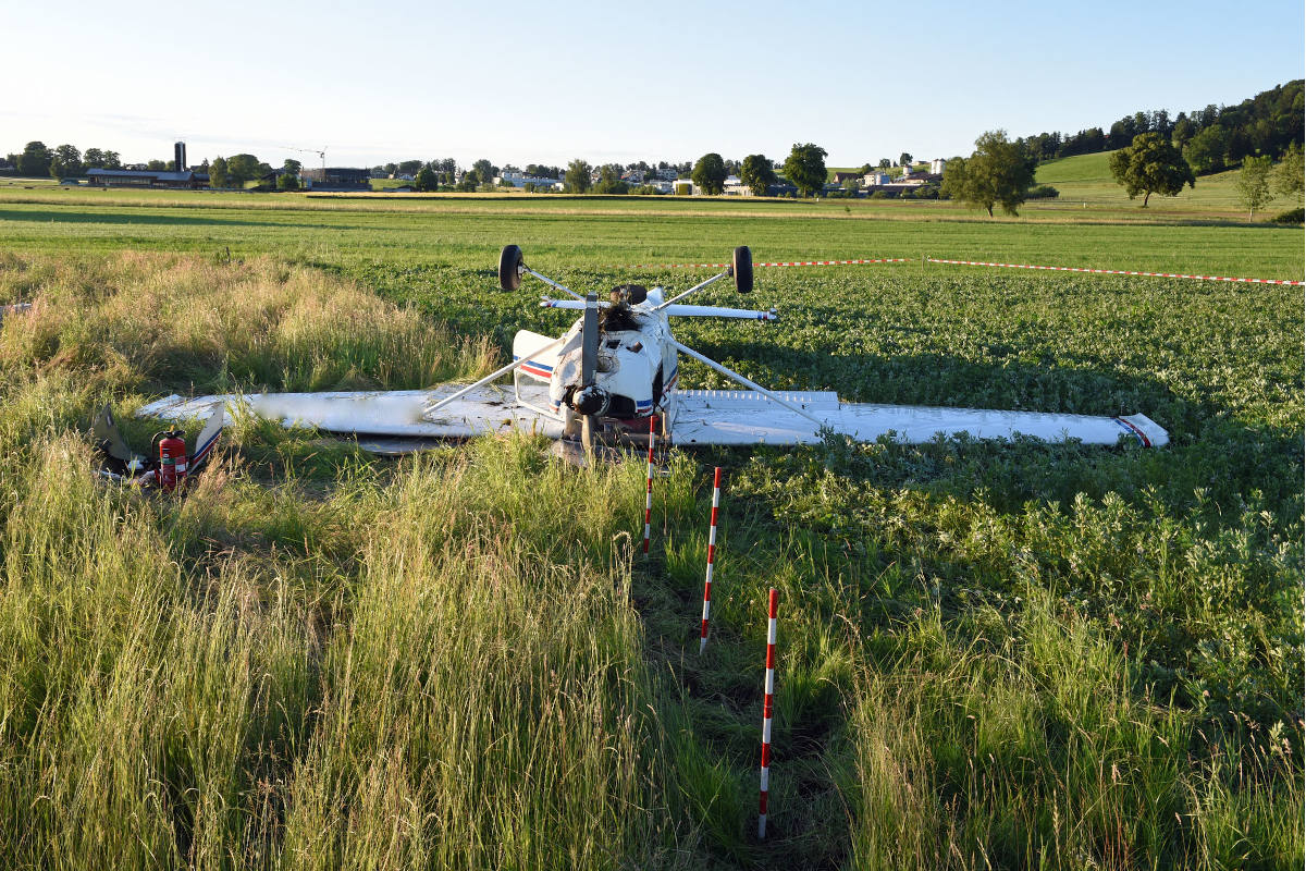 abgestürztes Flugzeug in Beromünster