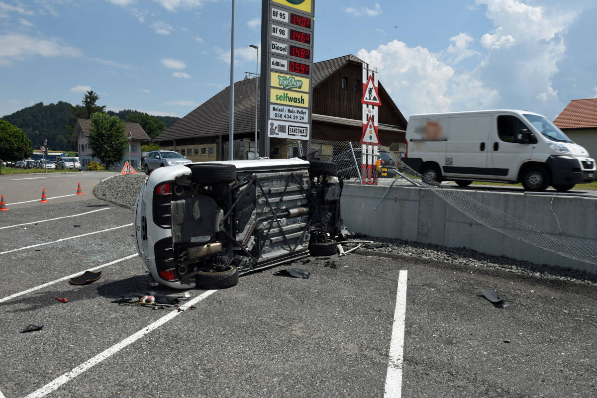 Unfallstelle in Ettiswil LU