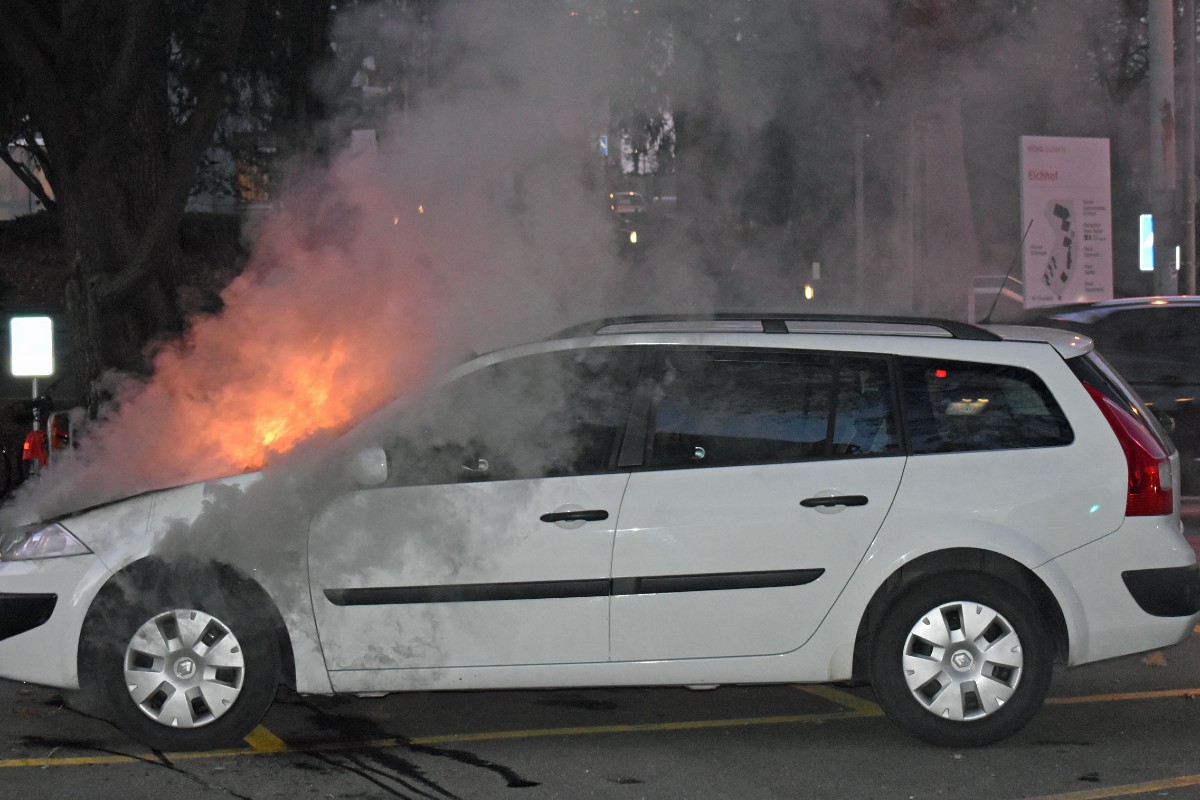Ein Renault brannte aus.