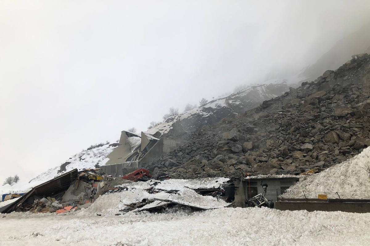 Felssturz in Steinbruch von Ravon VS