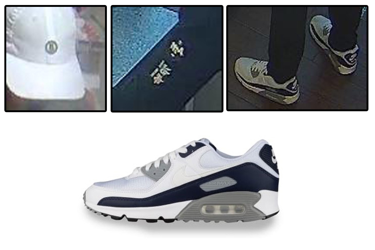 Markante Nike Air Max 90 - Schuhe, rote Nike-Sweatjacke, Kapuzenpullover schwarz "Urban District" von C&A und Base-Cap von Bogner