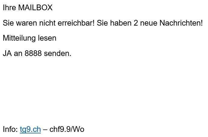 Achtung Betrug - SMS-Abzocke - "Sie waren nicht erreichbar"