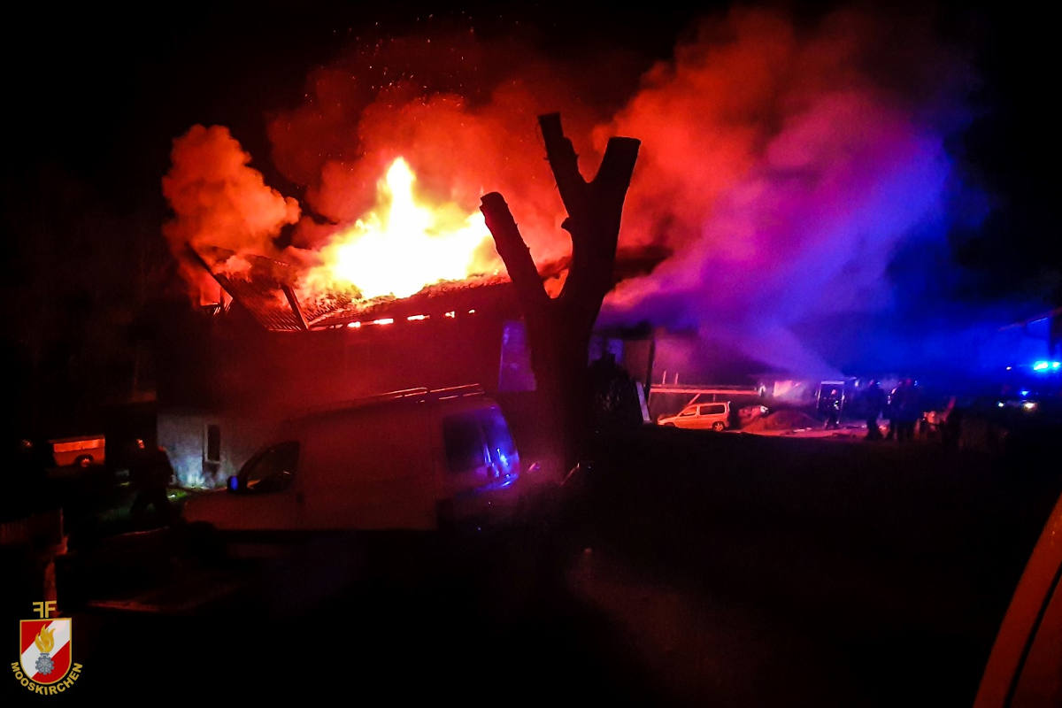 Feuerwehreinsatz bei Großbrand in Mooskirchen