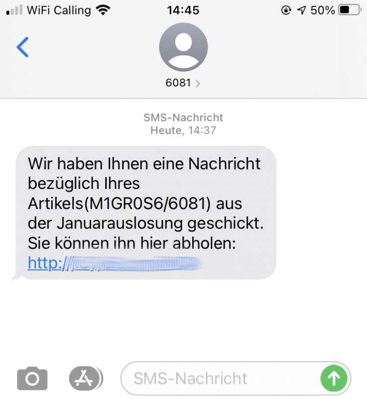 Warnung - Fake Wettbewerb per SMS angeblich von MIGROS