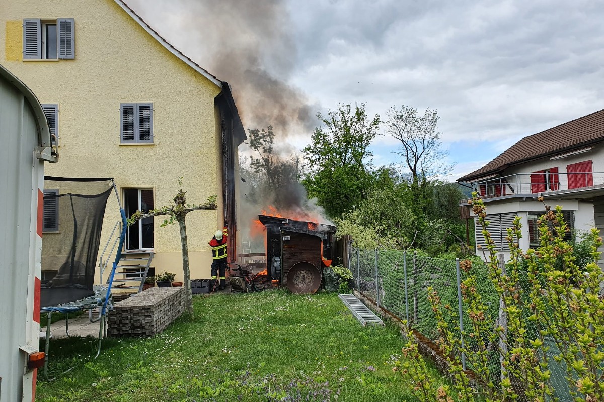 In Aarau AG brannte es gestern.