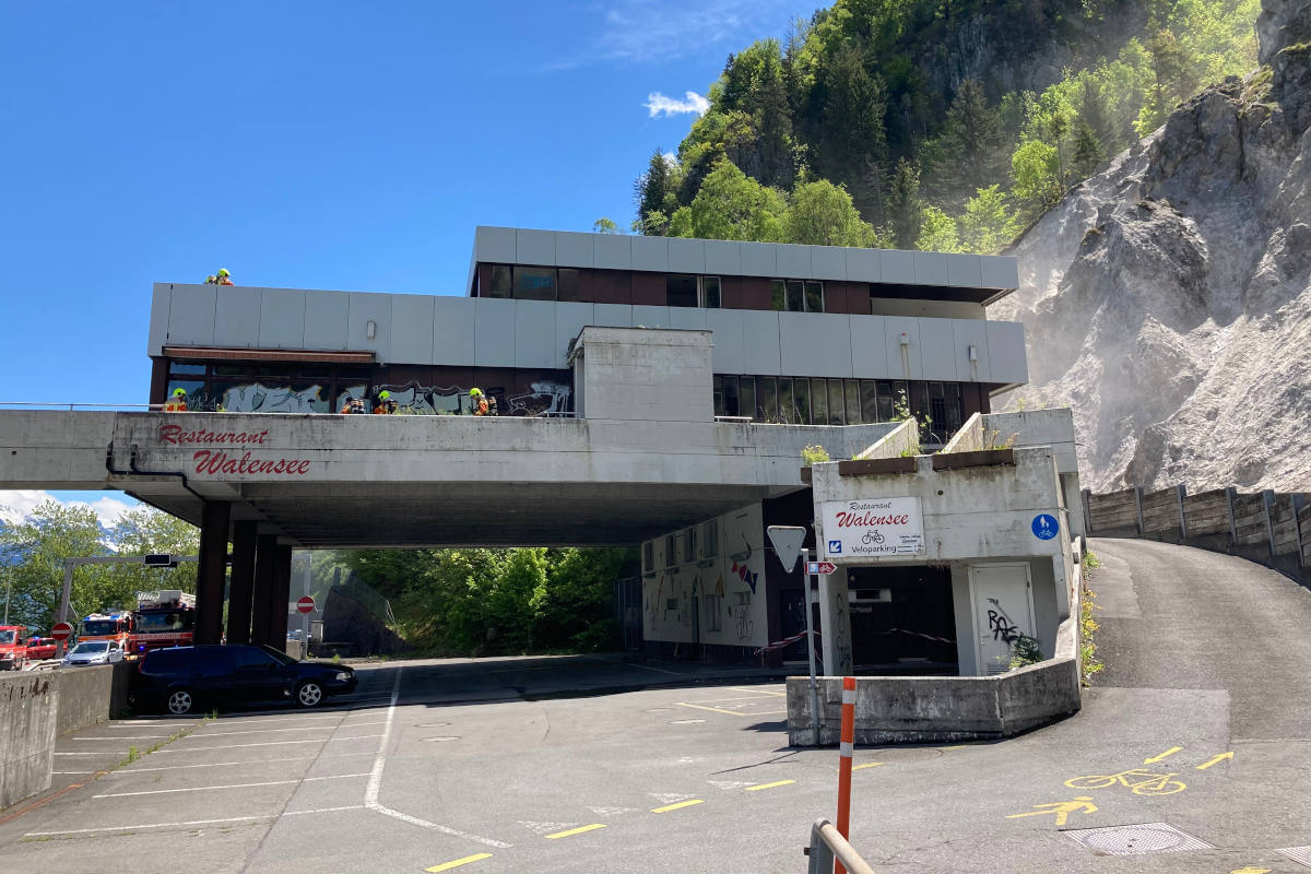 A3 Mühlehorn GL – Brand im alten Restaurant Walensee