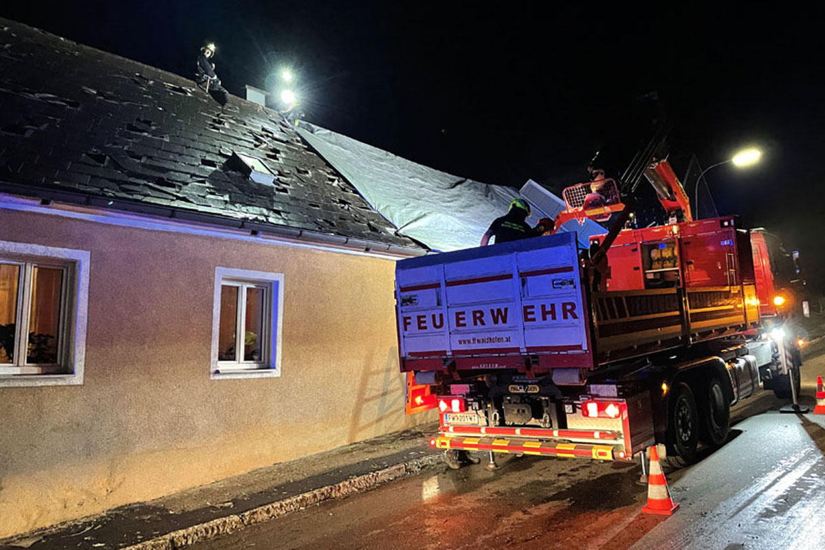 Die angekündigten Unwetter trafen das Stadtgebiet von Allentsteig mit voller Wucht