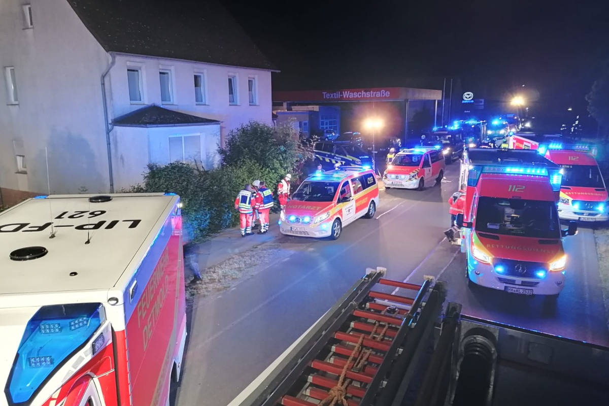 Großaufgebot von Rettungskräften in Bad-Horn Meinberg