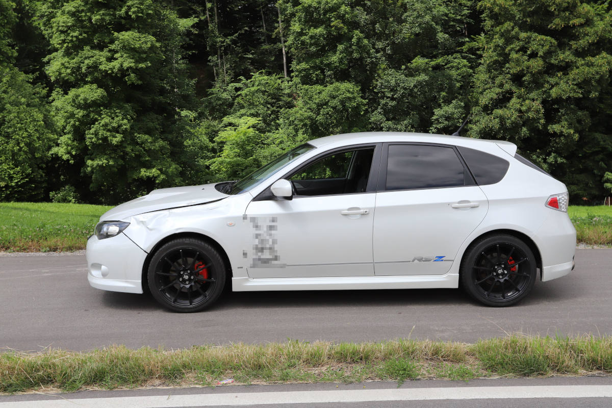 Am Unfall beteiligtes Auto in St.Gallen