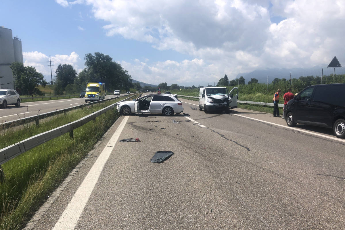 A13 Widnau SG – Zwei Unfälle auf der Autobahn