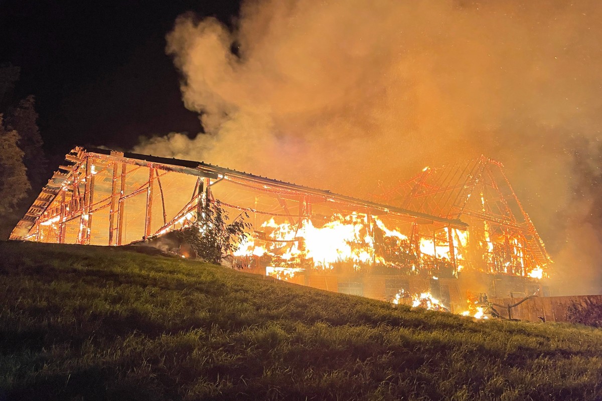 Drama in Wolhusen LU – Rund 100 Schweine und drei Kälber bei Vollbrand einer Scheune verendet