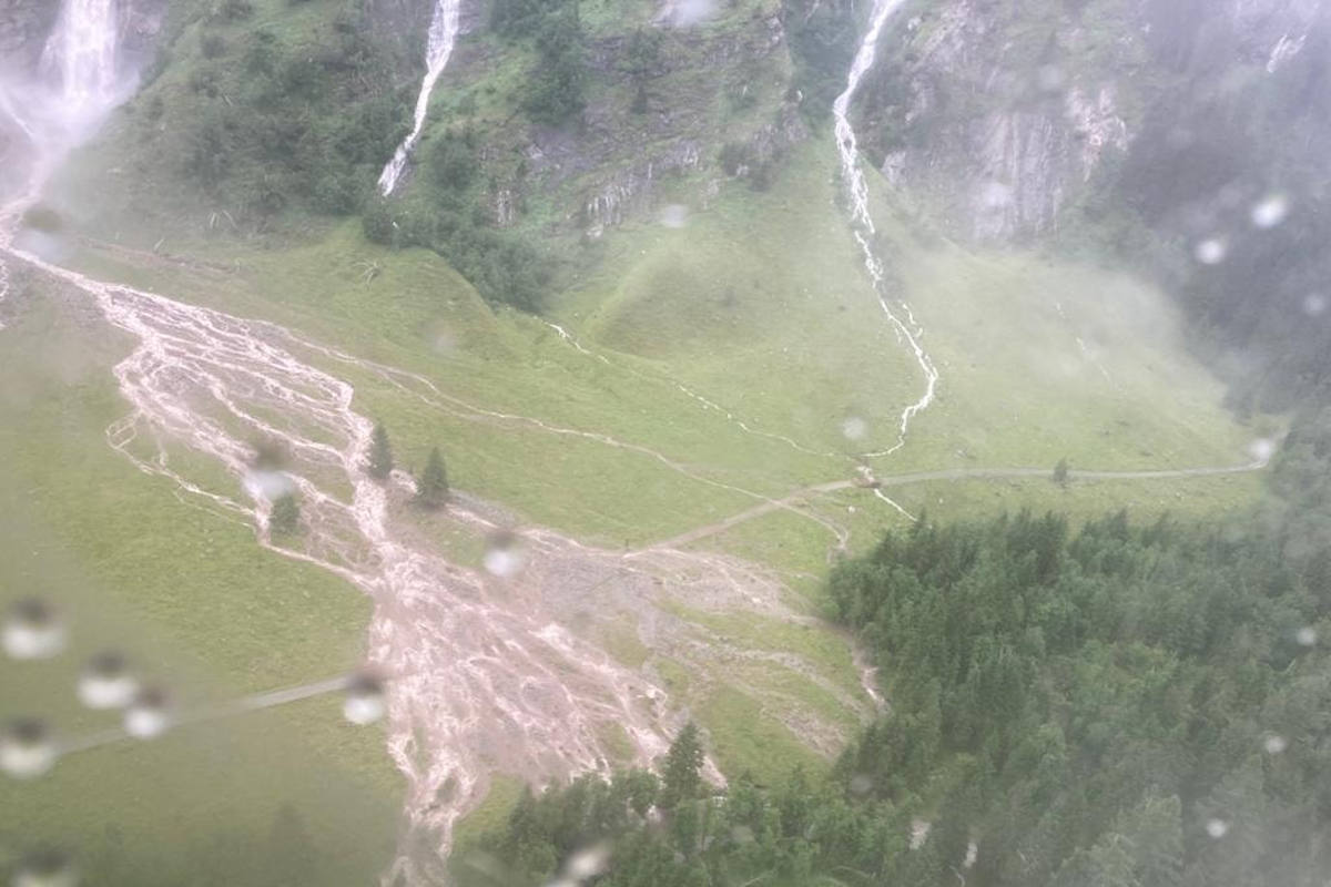 Murenabgänge und Überschwemmungen im Seebachtal