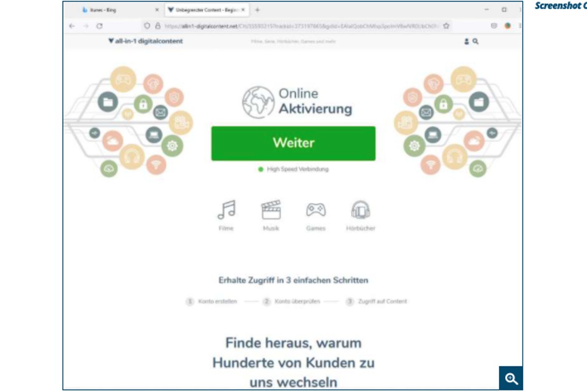 Werbe Phishing - Suchmaschine Bing mit Stichwort "iTunes" betroffen - Betrüger lauern IOS Nutzern auf