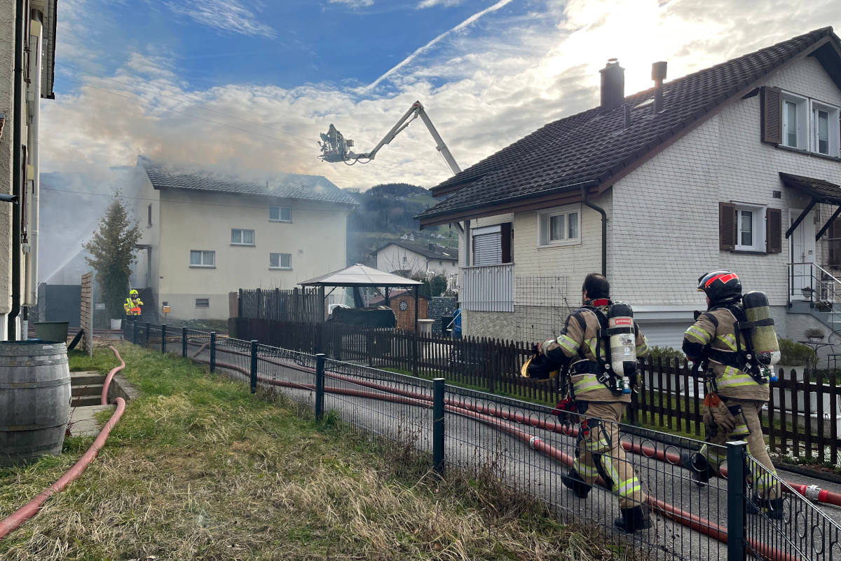 Brand eines Einfamilienhauses in Rheineck SG