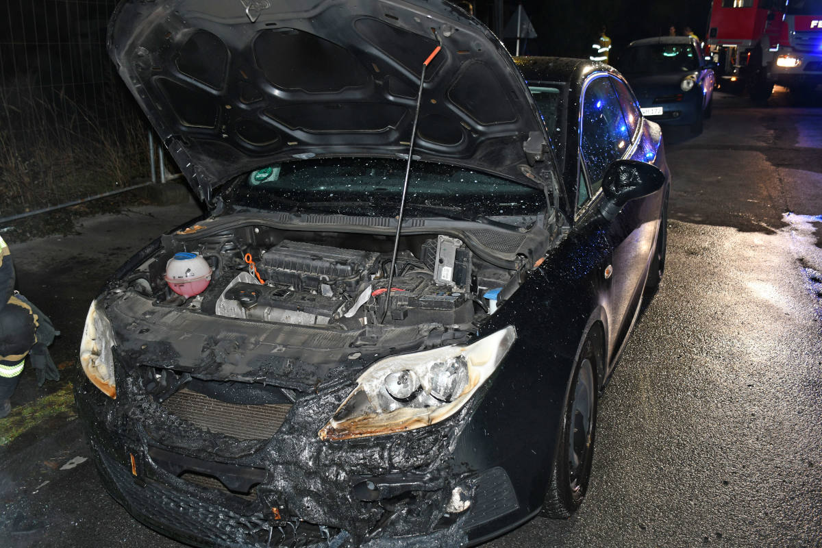 Beim Brand beschädigter Seat