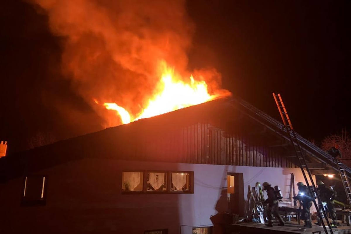 Dachstuhlbrand in St. Gallenkirch