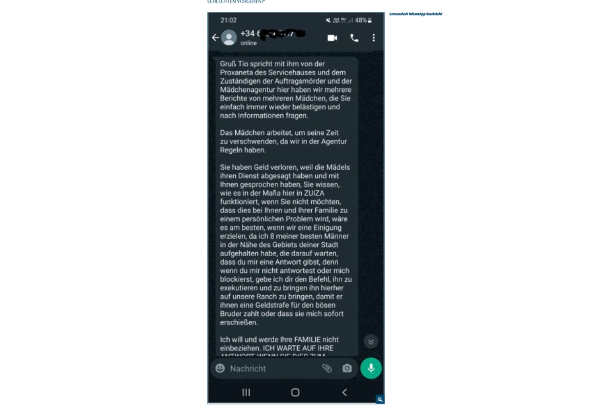 Warnung - Besucher von Escort Anzeigeseiten mit dem Tode bedroht