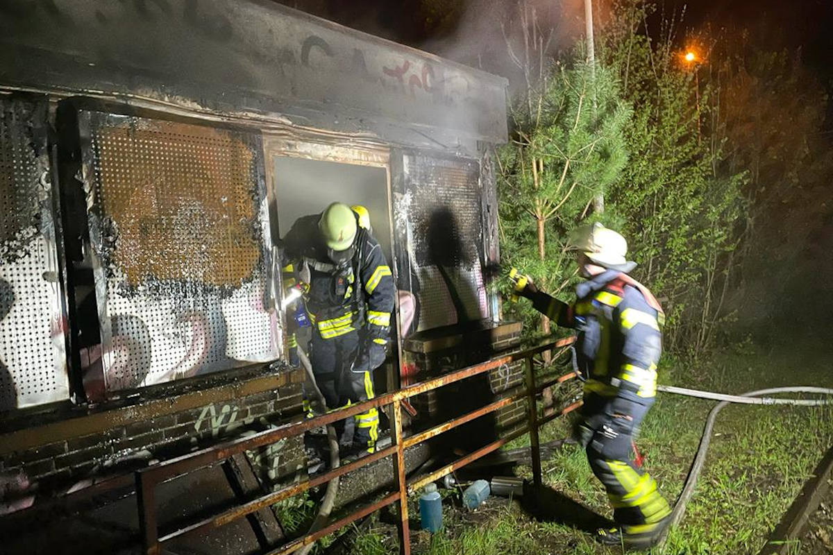 Feuer in ehemaligem Stellwerk
