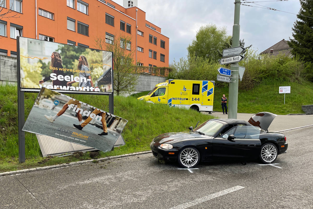 Stadt St. Gallen – Ablenkung führt zu Selbstunfall