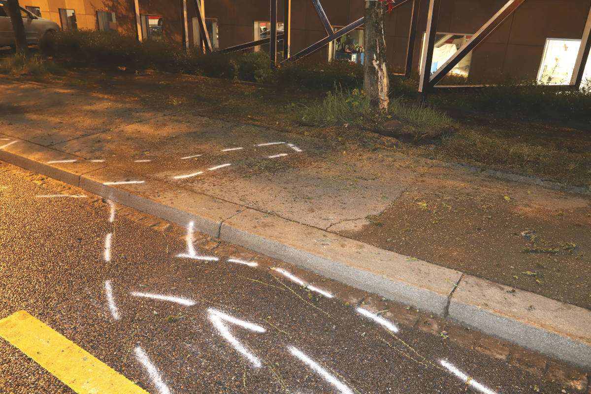 Unfallstelle in St. Gallen auf der Steinachstrasse