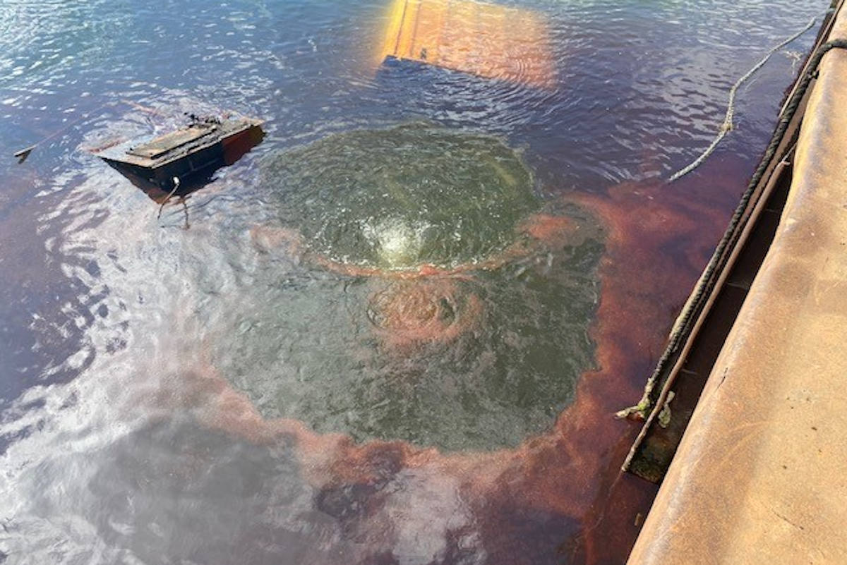 Rostock – Schwimmbagger sinkt im Fischereihafen