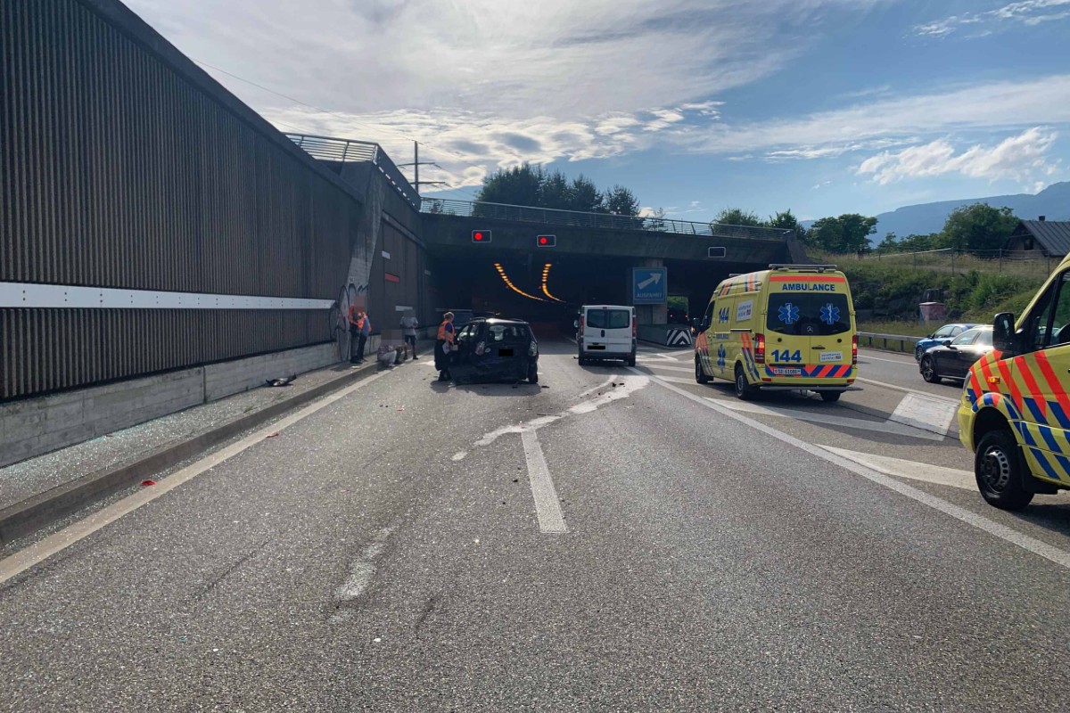 Biberist SO - Heftige Auffahrkollision mit vier Fahrzeugen!