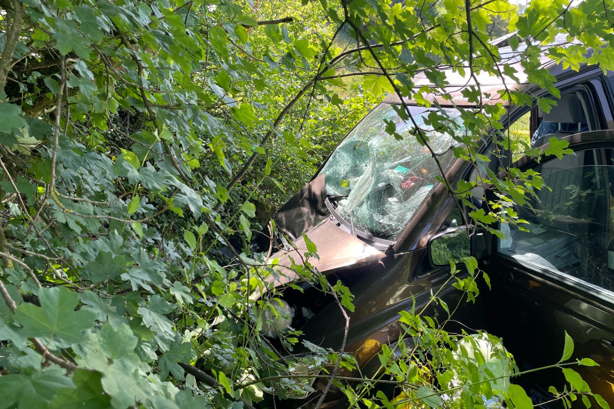 Wegen Sekundenschlafs ist das Auto von der Strasse abgekommen.
