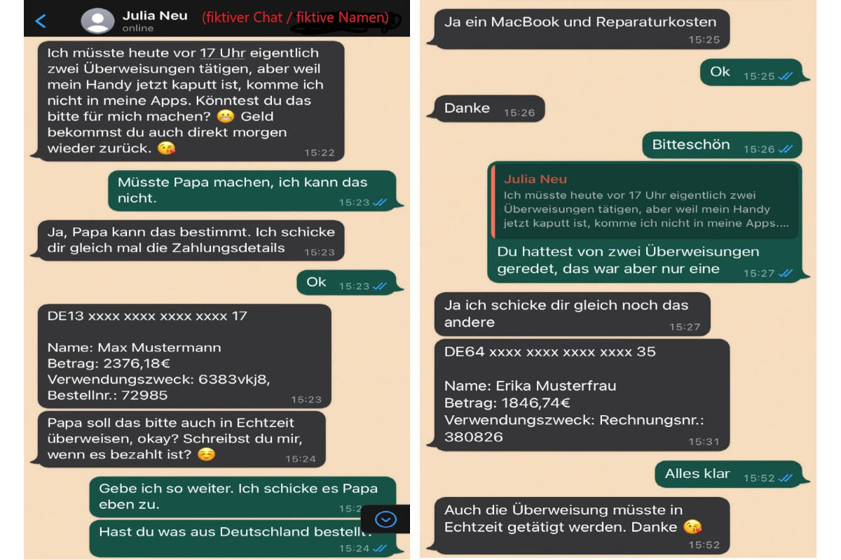 Diepholz – WhatsApp Betrugsmasche – Täter geben sich als Kinder aus und fordern, eine Überweisung zu tätigen