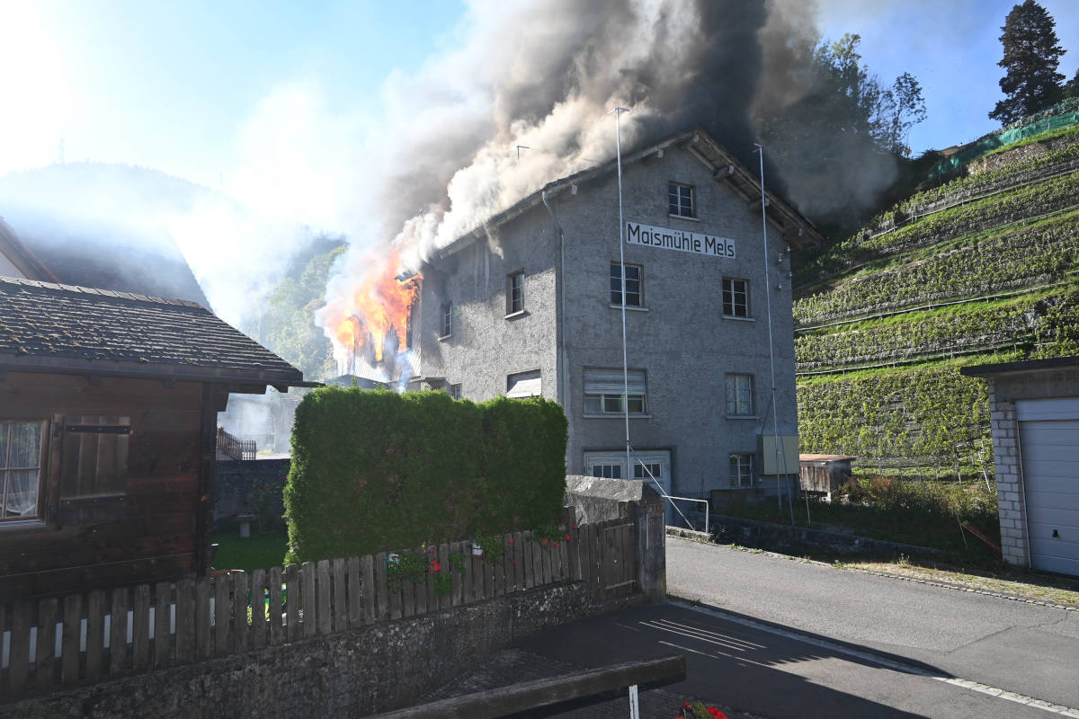 Brand in leerstehender Mühle