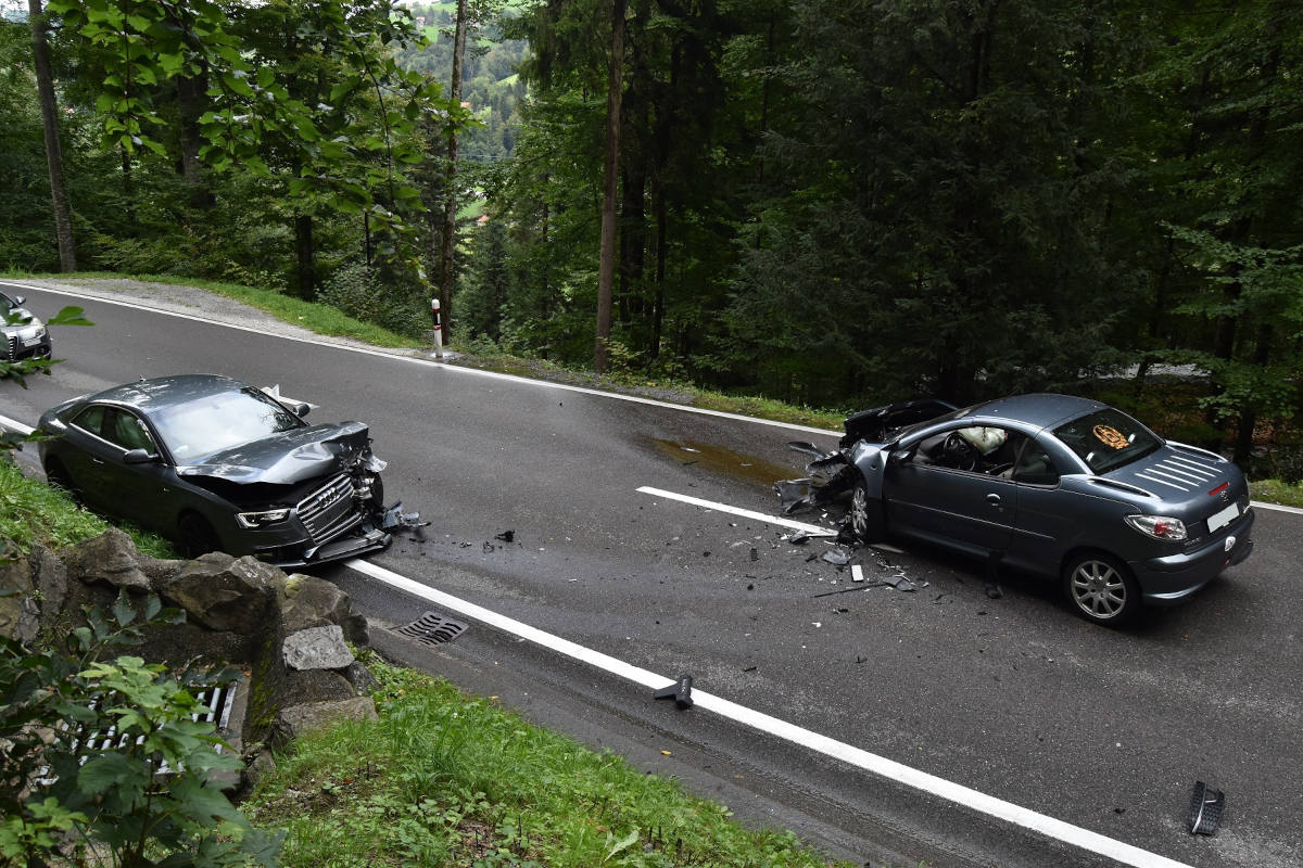 Zwei verletzte Personen bei heftiger Frontalkollision