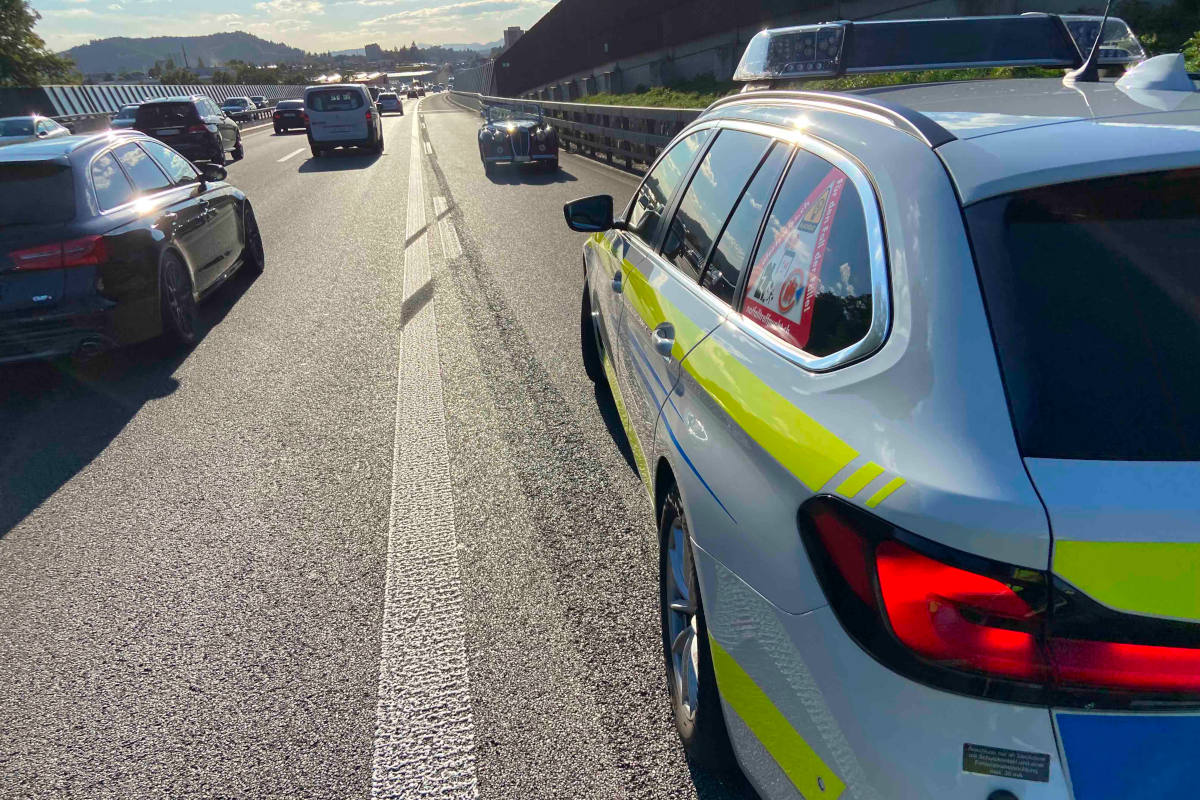 Unfallsituation auf der A1 bei Niederlenz
