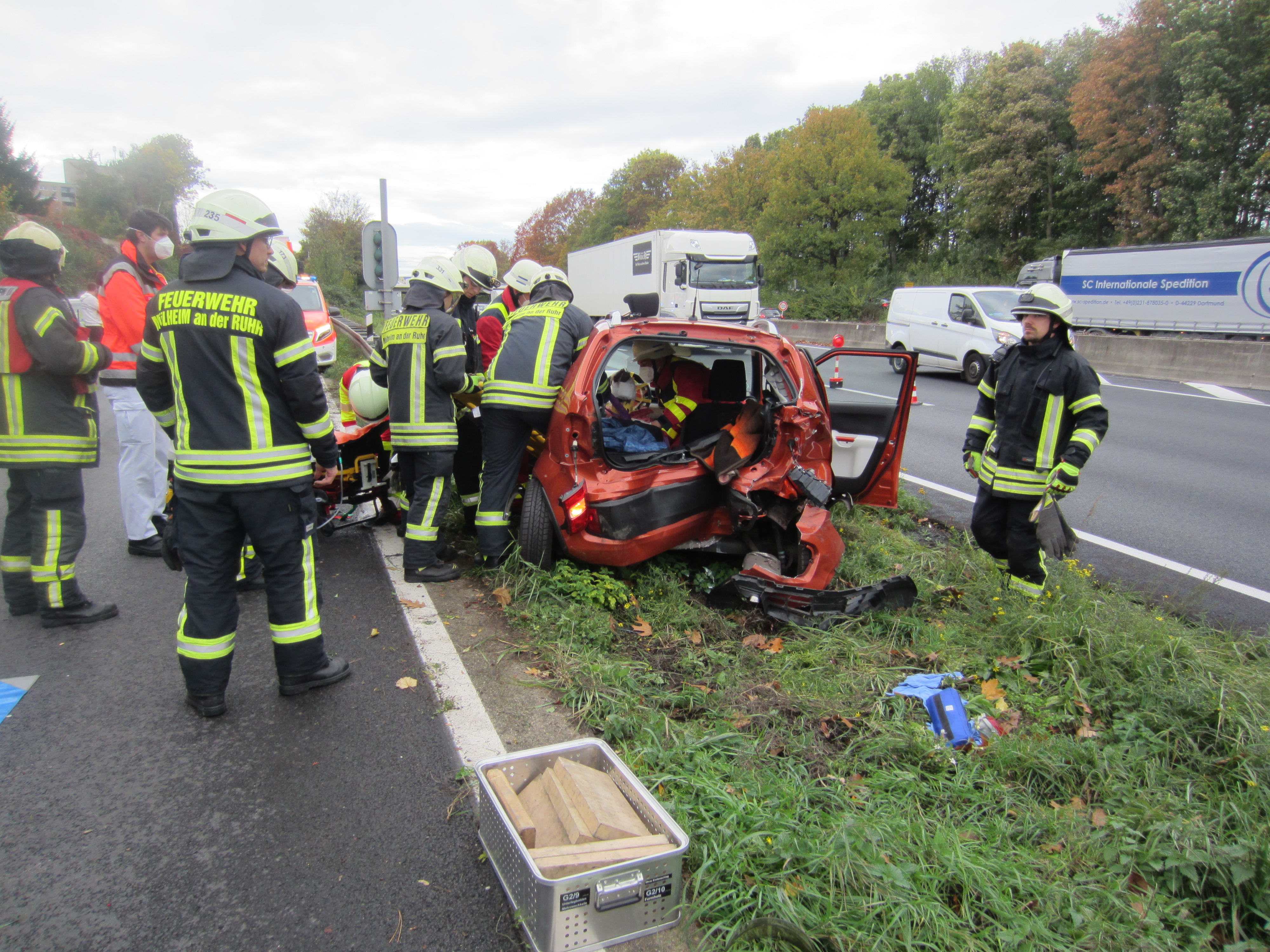 A40 Mülheim an der Ruhr – Unfall mit zwei verletzten Personen auf der Autobahn