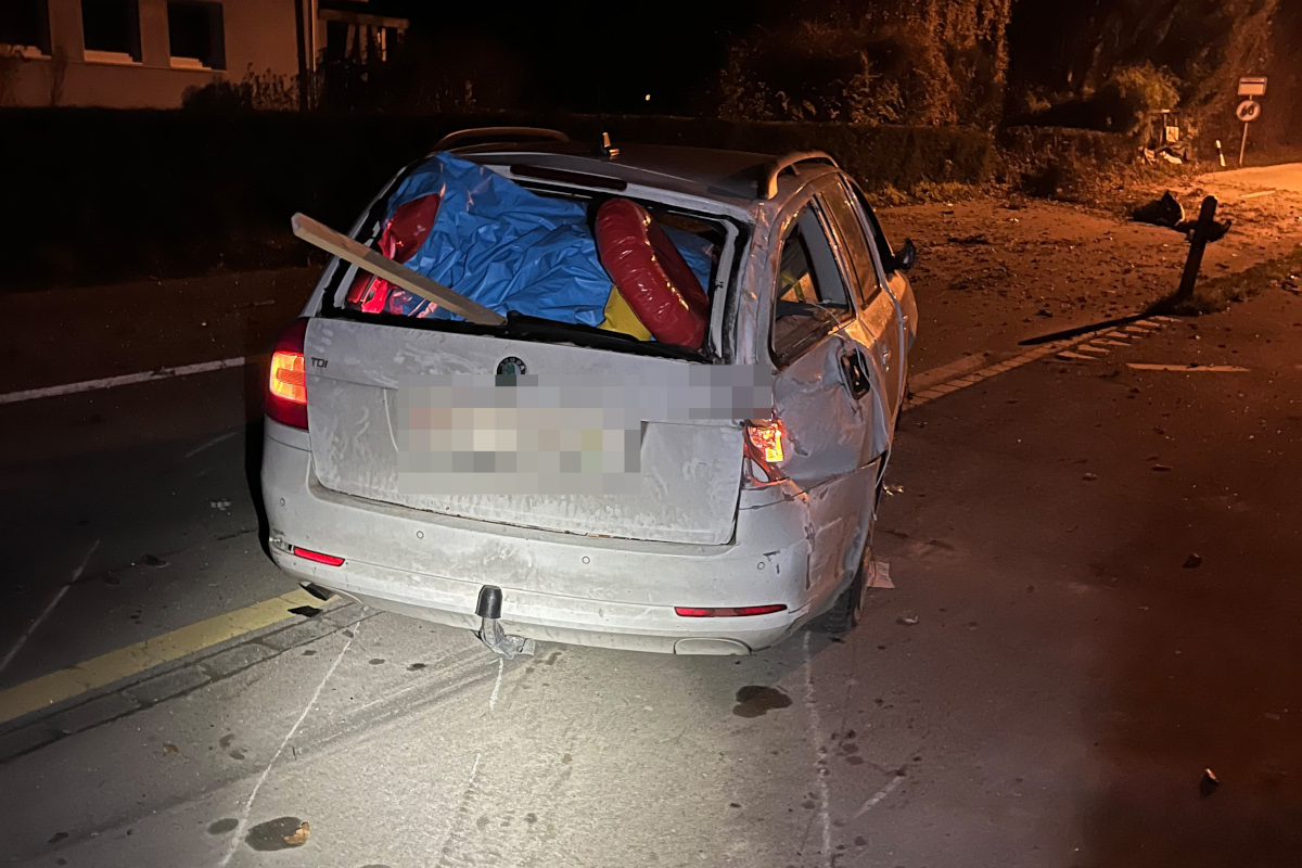 Erlen TG – 31-Jähriger mit 1,8 Promille schrottet sein Auto