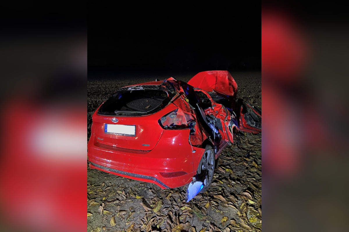 Haßloch – Alkoholisiert von Fahrbahn abgekommen – Auto Schrott