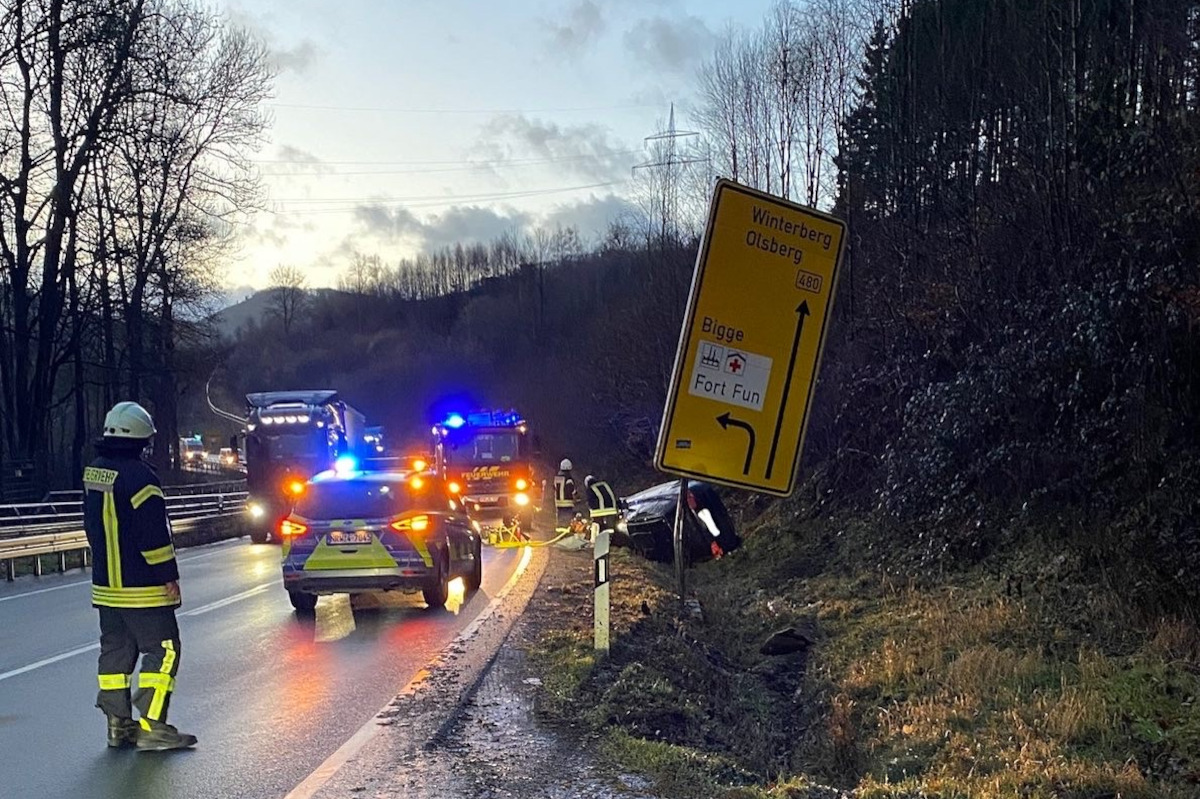 Olsberg – Unfall am Autobahnzubringer zur A46